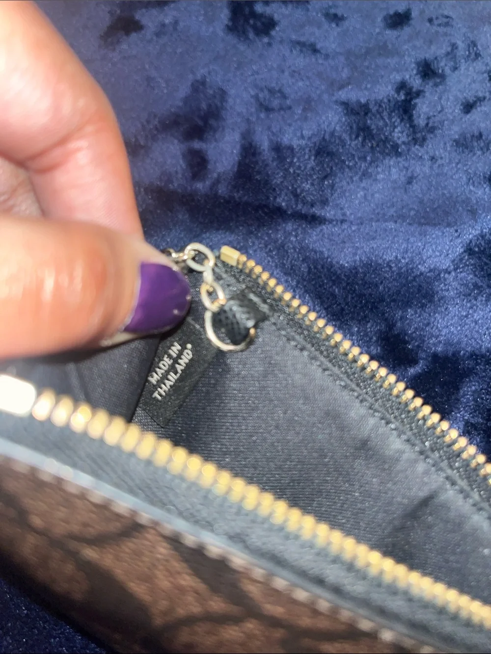 Coach Brown Signature Zip Card Case with Gold Key Ring (Great Condition)